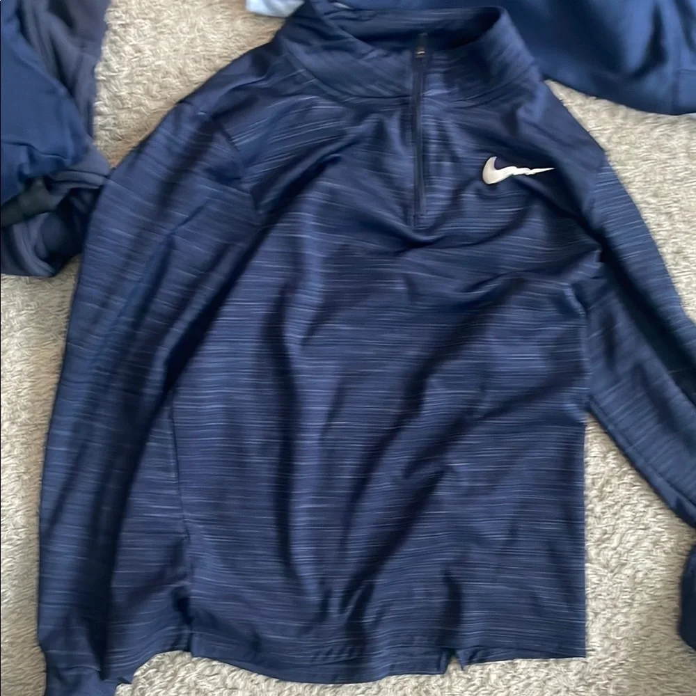 Nike Navy Blue Quarter-Zip Pullover - Picture 1 of 1